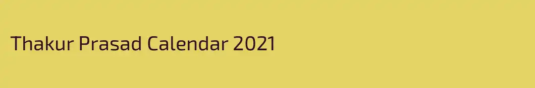 Thakur Prasad Calendar 2021